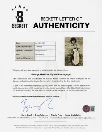 Lot #536 Beatles: George Harrison Signed Photograph - Image 2