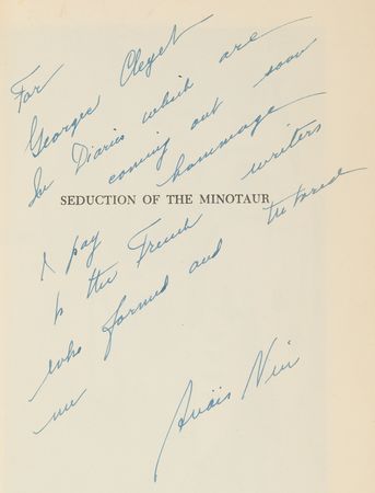 Lot #501 Anais Nin Signed Book - Seduction of the Minotaur - Image 2