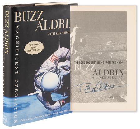 Lot #296 Buzz Aldrin Signed Book - Magnificent Desolation - Image 1