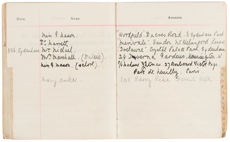 Lot #473 Agatha Christie's Handwritten Address Book, Fountain Pens, Inkwell, and Greenway House Stationery - Image 6