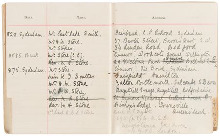 Lot #473 Agatha Christie's Handwritten Address Book, Fountain Pens, Inkwell, and Greenway House Stationery - Image 7