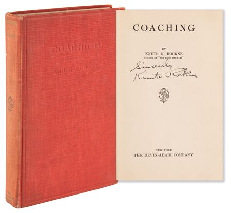 Lot #889 Knute Rockne Signed Book - Coaching - Image 1