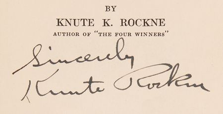 Lot #889 Knute Rockne Signed Book - Coaching - Image 2