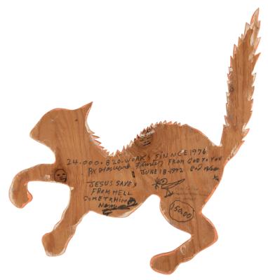 Lot #365 Howard Finster Original 'Guard Cat' Artwork - Image 2