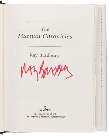 Lot #462 Ray Bradbury (5) Signed Books, with The Martian Chronicles, The Illustrated Man, and Something Wicked This Way Comes - Image 2