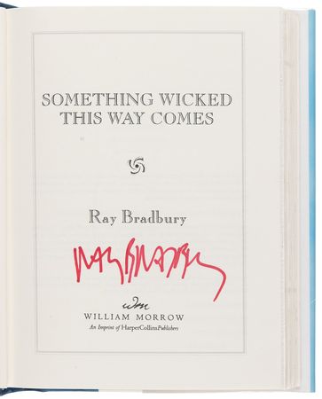 Lot #462 Ray Bradbury (5) Signed Books, with The Martian Chronicles, The Illustrated Man, and Something Wicked This Way Comes - Image 5