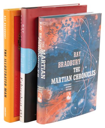 Lot #463 Ray Bradbury (3) Signed Books, with Farenheit 451, The Martian Chronicles, and The illustrated Man - Image 1