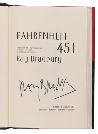 Lot #463 Ray Bradbury (3) Signed Books, with Farenheit 451, The Martian Chronicles, and The illustrated Man - Image 3