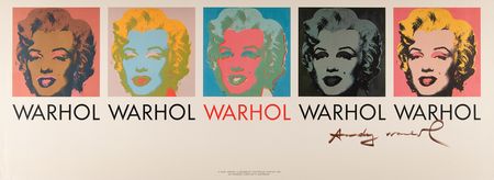 Lot #384 Andy Warhol Signed 'Marilyn Monroe' Exhibition Poster - Image 1