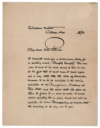 Lot #347 Maxfield Parrish Autograph Letter Signed - Image 1