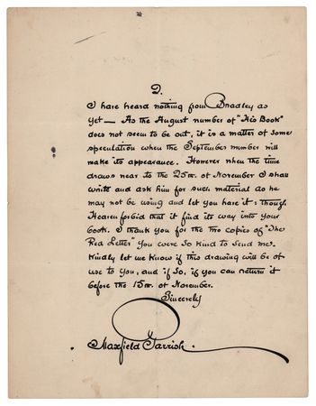 Lot #347 Maxfield Parrish Autograph Letter Signed - Image 2