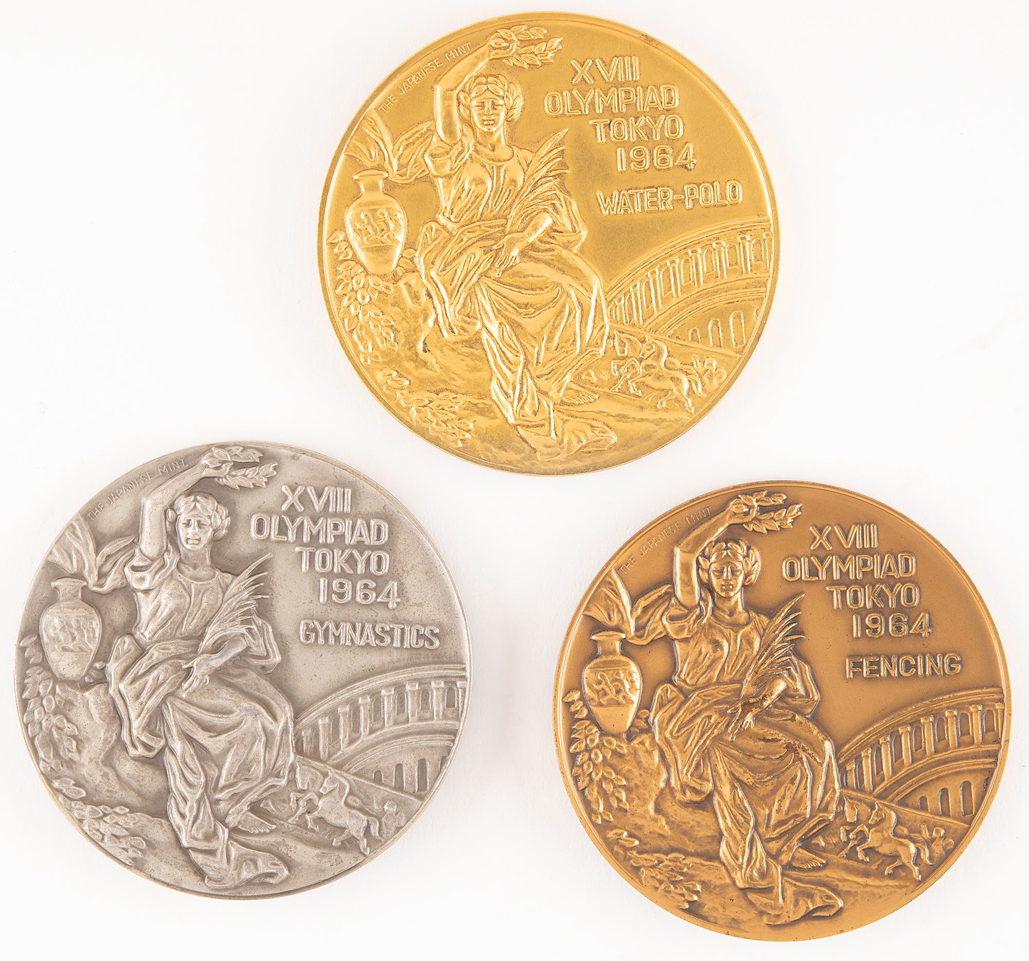 あっちゃん！1964　東京オリンピック金メダル３点 Tokyo 1964 Summer Olympics Collection of (3) Winner's Medals