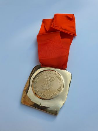 Lot #3092 Sarajevo 1984 Winter Olympics Unawarded Gold Winner's Medal - Image 1