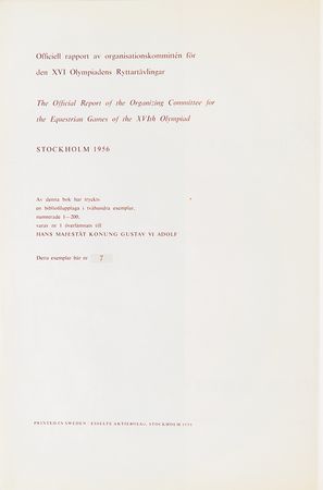 Lot #3288 Stockholm 1956 Summer Olympics Equestrian Report - Image 3