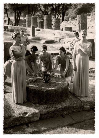 Lot #3353 Melbourne 1956-Tokyo 1964 Summer Olympics Official Olympic Flame Lighting Ceremony High Priestess Dress - Image 4