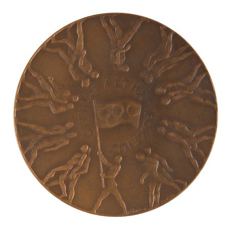 Lot #3077 Melbourne 1956 Summer Olympics Silver Winner's Medal and Participation Medal for Football - Image 5