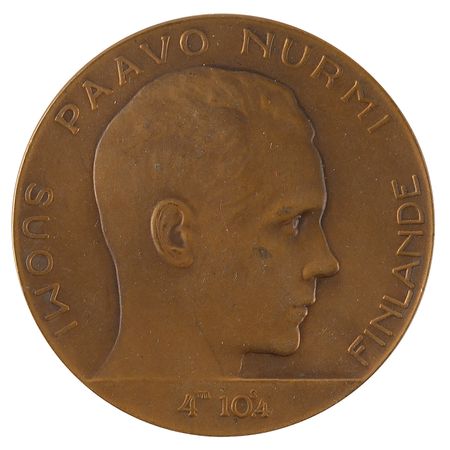 Lot #3331 Paavo Nurmi Bronze Commemorative Medal (1925) - Image 1
