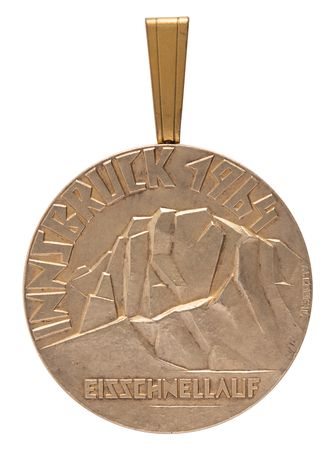 Lot #3083 Innsbruck 1964 Winter Olympics Gold Winner's Medal for Speed Skating - Image 2