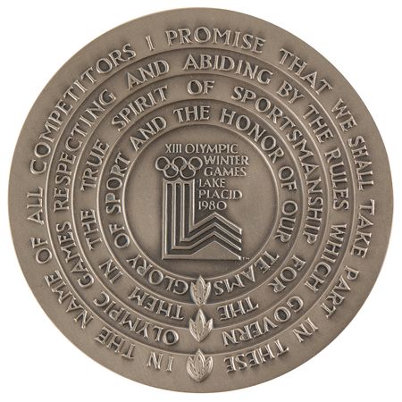 Lot #3149 Lake Placid 1980 Winter Olympics Nickel-Silver Participation Medal - Image 2
