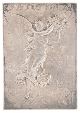 Lot #3045 Paris 1900 Olympics Silvered Bronze Winner's Medal for 'Concours D'Exercices Militaires Preparatoires' - Image 1