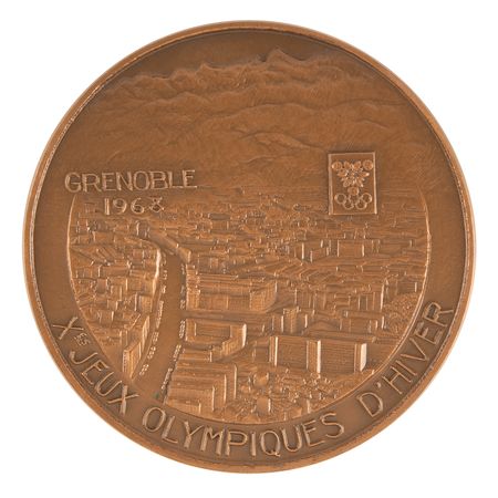 Lot #3144 Grenoble 1968 Winter Olympics Bronze Participation Medal - Image 2