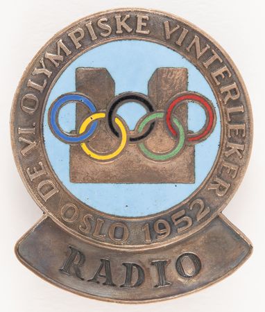Lot #3227 Oslo 1952 Winter Olympics Badge - Radio