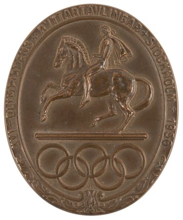Lot #3137 Stockholm 1956 Summer Olympics Bronze Participation Medal with Box - Image 1