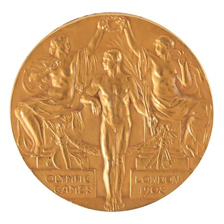 Lot #3059 London 1908 Olympics Gold Winner's Medal for Field Hockey - Image 1