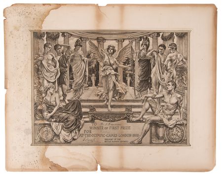 Lot #3059 London 1908 Olympics Gold Winner's Medal for Field Hockey - Image 7