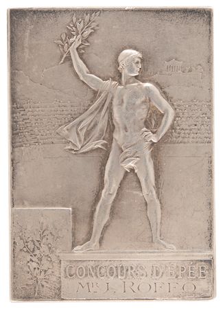 Lot #3048 Paris 1900 Olympics Silver Winner's Medal for Fencing - Concours d'Epee - Image 2