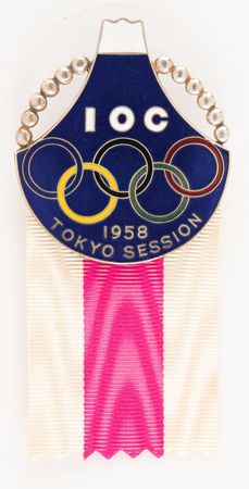 Lot #3232 Tokyo 1958 IOC Session Badge - Image 1