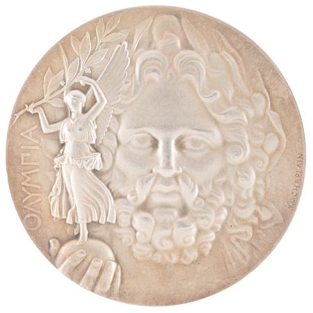 Lot #3057 Athens 1906 Intercalated Olympics Silver Winner's Medal - Image 1