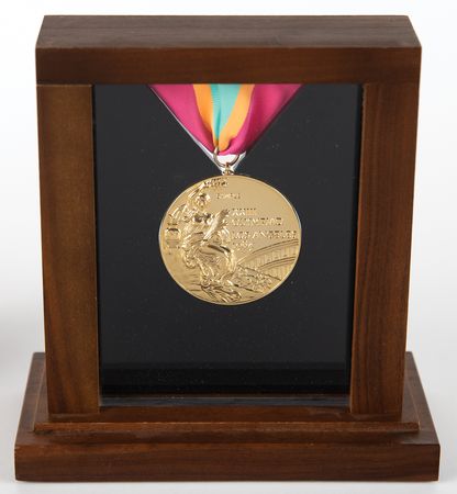 Lot #3094 Los Angeles 1984 Summer Olympics Sample Gold Winner's Medal - Image 1