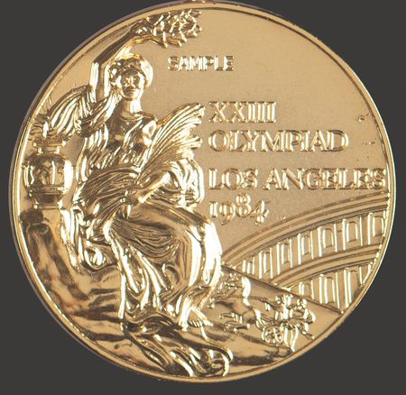 Lot #3094 Los Angeles 1984 Summer Olympics Sample Gold Winner's Medal - Image 4