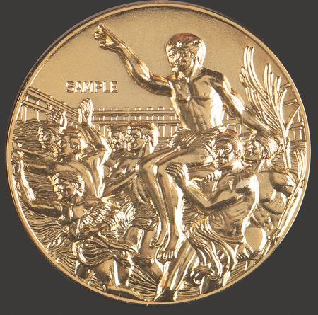 Lot #3094 Los Angeles 1984 Summer Olympics Sample Gold Winner's Medal - Image 5