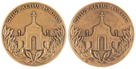 Lot #3154 Los Angeles 1984 Summer Olympics (2) Volunteer Participation Medals - Image 1