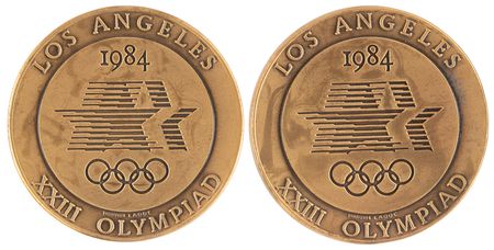 Lot #3154 Los Angeles 1984 Summer Olympics (2) Volunteer Participation Medals - Image 2