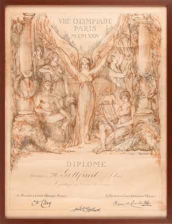 Lot #3127 Paris 1924 Summer Olympics Participation Medal and Diploma - Image 4