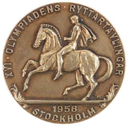 Lot #3078 Stockholm 1956 Summer Olympics Gold Winner's Medal with Case - Equestrian Events - Image 1
