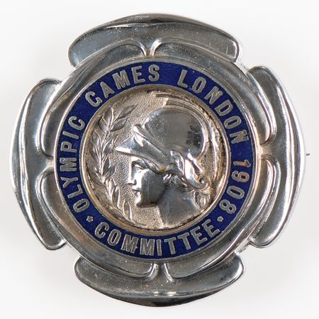 Lot #3200 London 1908 Olympics 'Committee' Badge