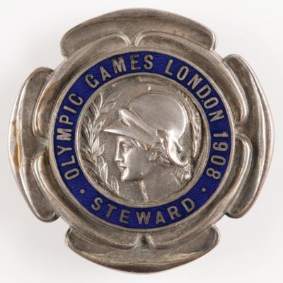Lot #3207 London 1908 Olympics 'Steward' Badge - Image 1