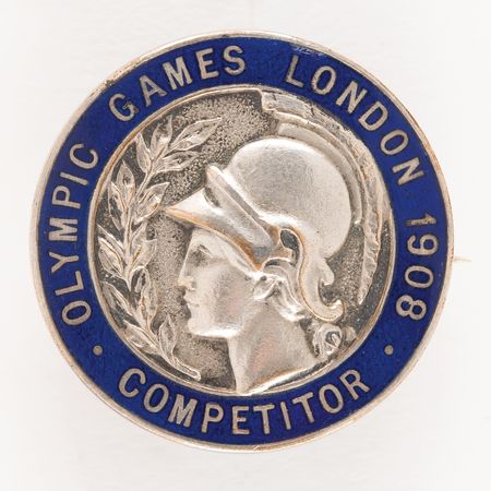 Lot #3211 London 1908 Olympics 'Competitor' Badge from the 'Winter Games' - Image 1
