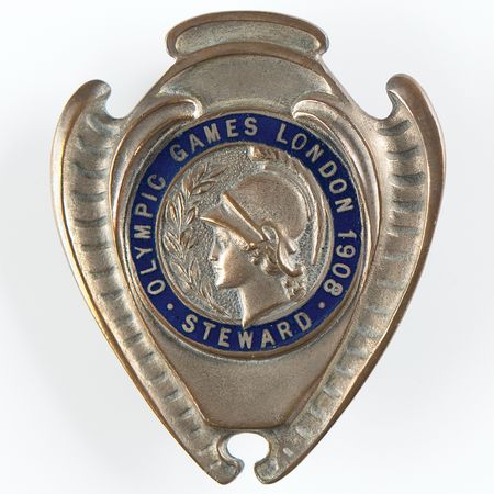 Lot #3214 London 1908 Olympics 'Steward' Shield