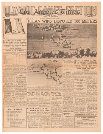 Lot #3333 Los Angeles 1932 Summer Olympics: Collection of (8) Los Angeles Times Newspaper 'Olympic Games' Sections - Image 2