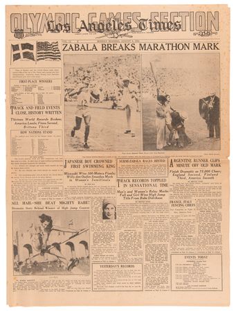 Lot #3333 Los Angeles 1932 Summer Olympics: Collection of (8) Los Angeles Times Newspaper 'Olympic Games' Sections - Image 7