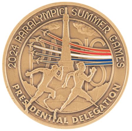 Lot #3242 Paris 2024 Summer Paralympic Presidential Delegation Challenge Coin - Image 2