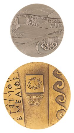 Lot #3163 Athens 2004 and Vancouver 2010 Olympics Participation Medals - From the Collection of IOC Member Phillip W. Coles - Image 1