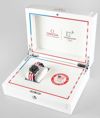 Lot #3383 PyeongChang 2018 Winter Olympics Omega Seamaster Aqua Terra Watch - Awarded Exclusively to Team USA Medalists - Image 1
