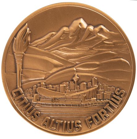 Lot #3155 Calgary 1988 Winter Olympics Bronze Participation Medal - Image 1