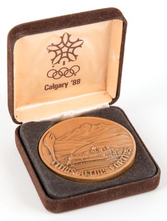 Lot #3155 Calgary 1988 Winter Olympics Bronze Participation Medal - Image 3